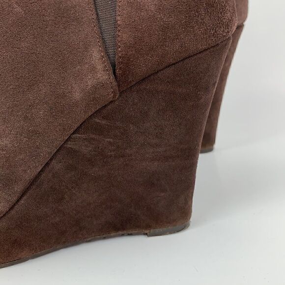 Jessica Simpson Brown Suede Leather wedge platform ankle boots - Picture 4 of 12
